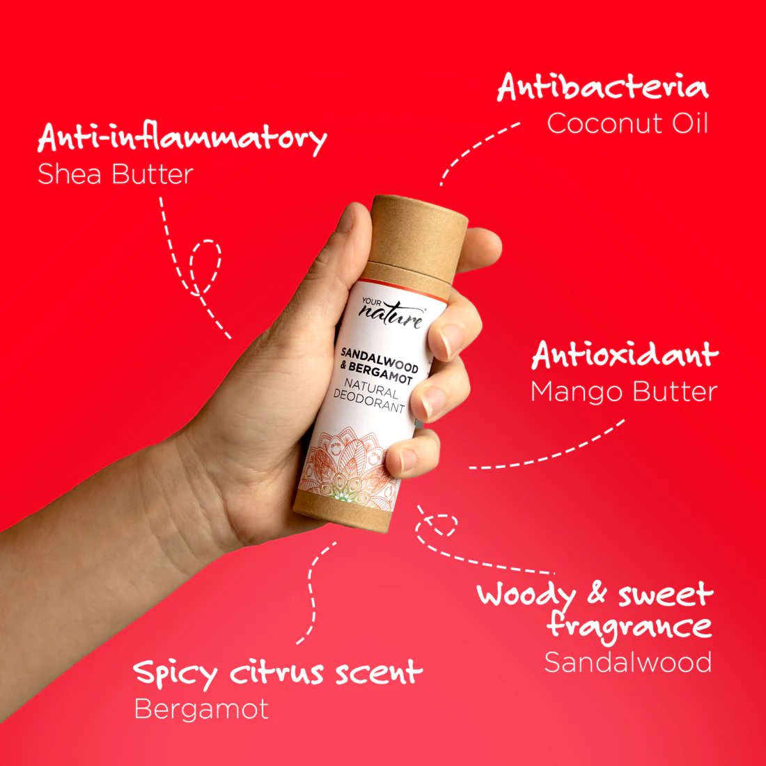 Sandalwood & Bergamot Natural Deodorant (70g)