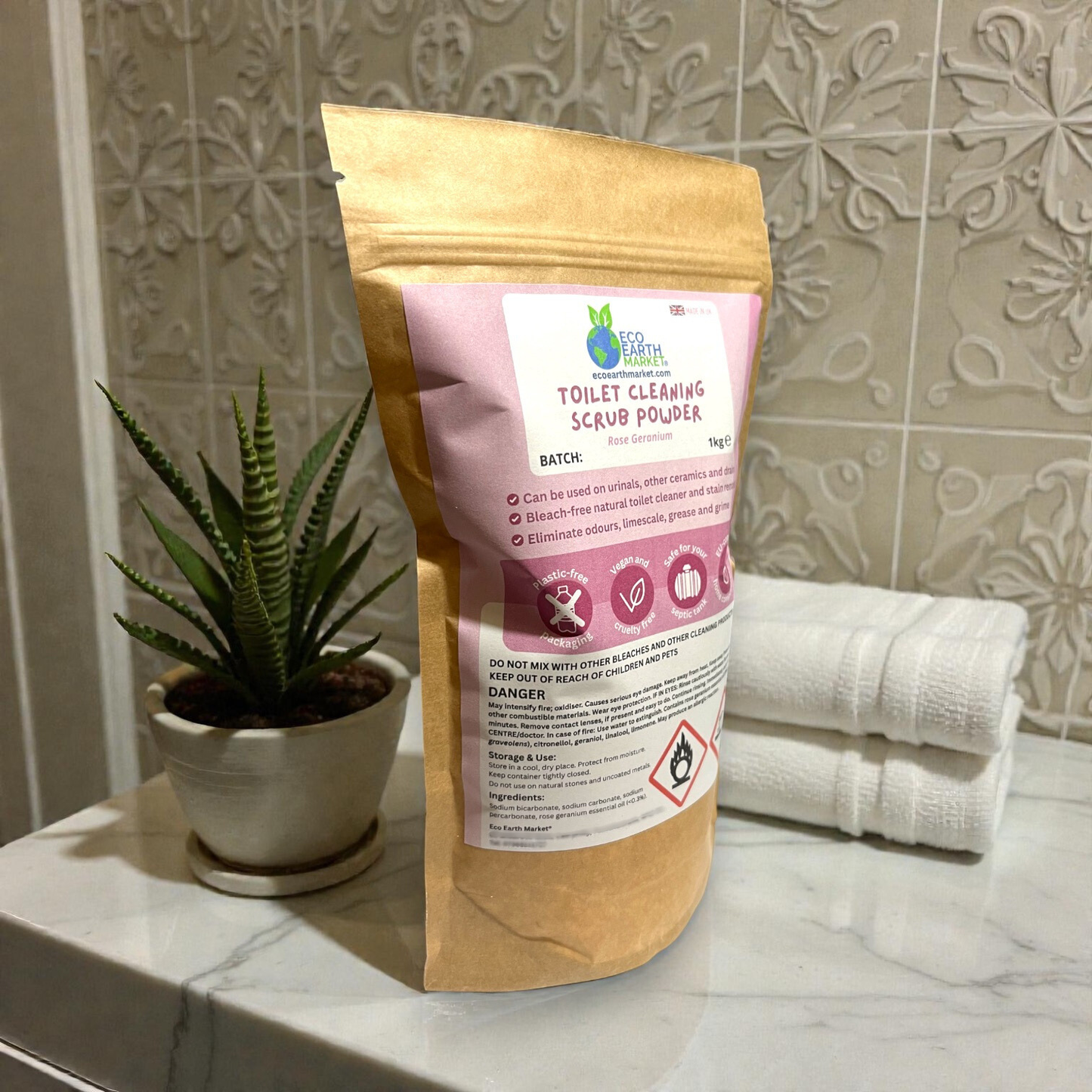 Rose Geranium Toilet Cleaning Scrub Powder 1kg