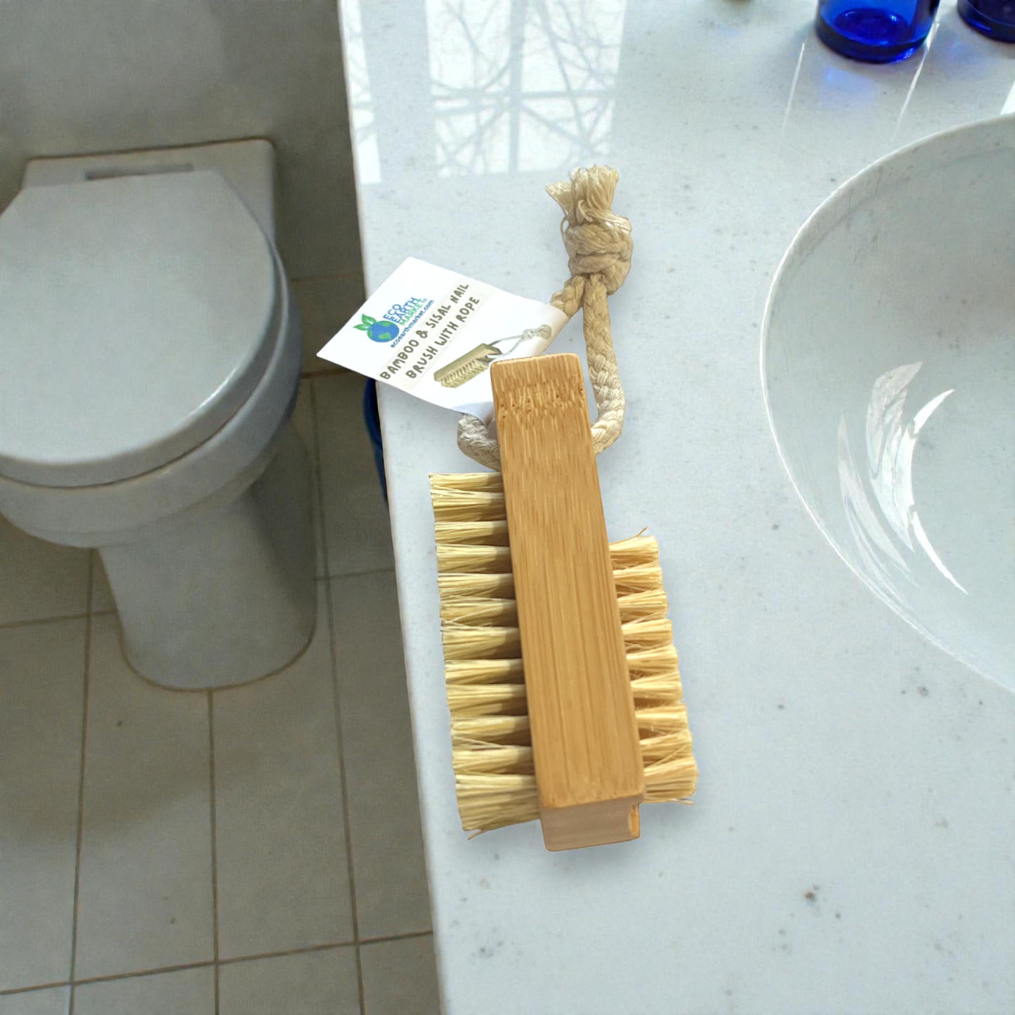 Bamboo & Sisal Nail Brush With Rope