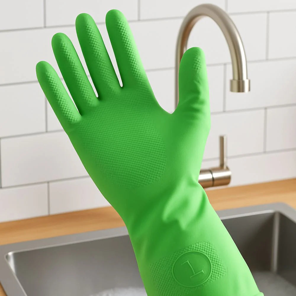 Eco-Friendly Natural Latex Reusable Rubber Gloves | Sizes S–XL