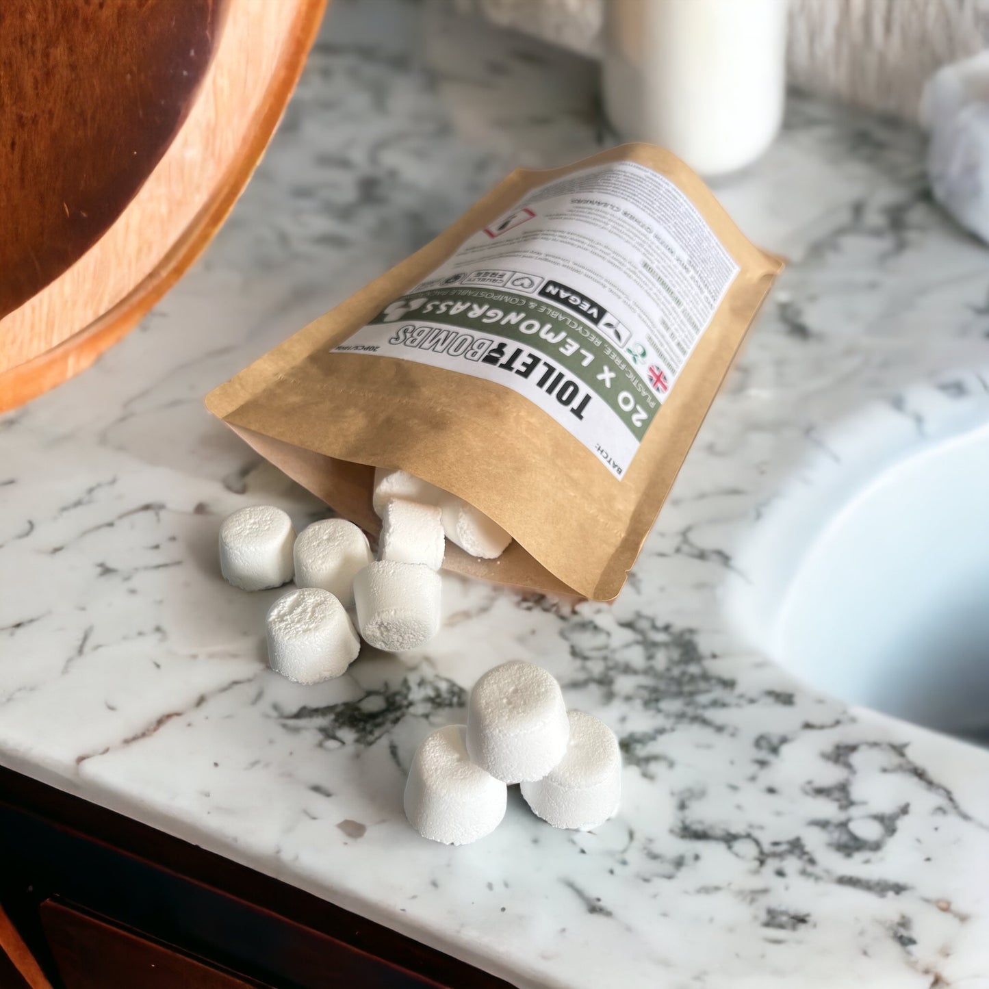 Lemongrass Toilet Refresher Bombs - 20 Per Pack