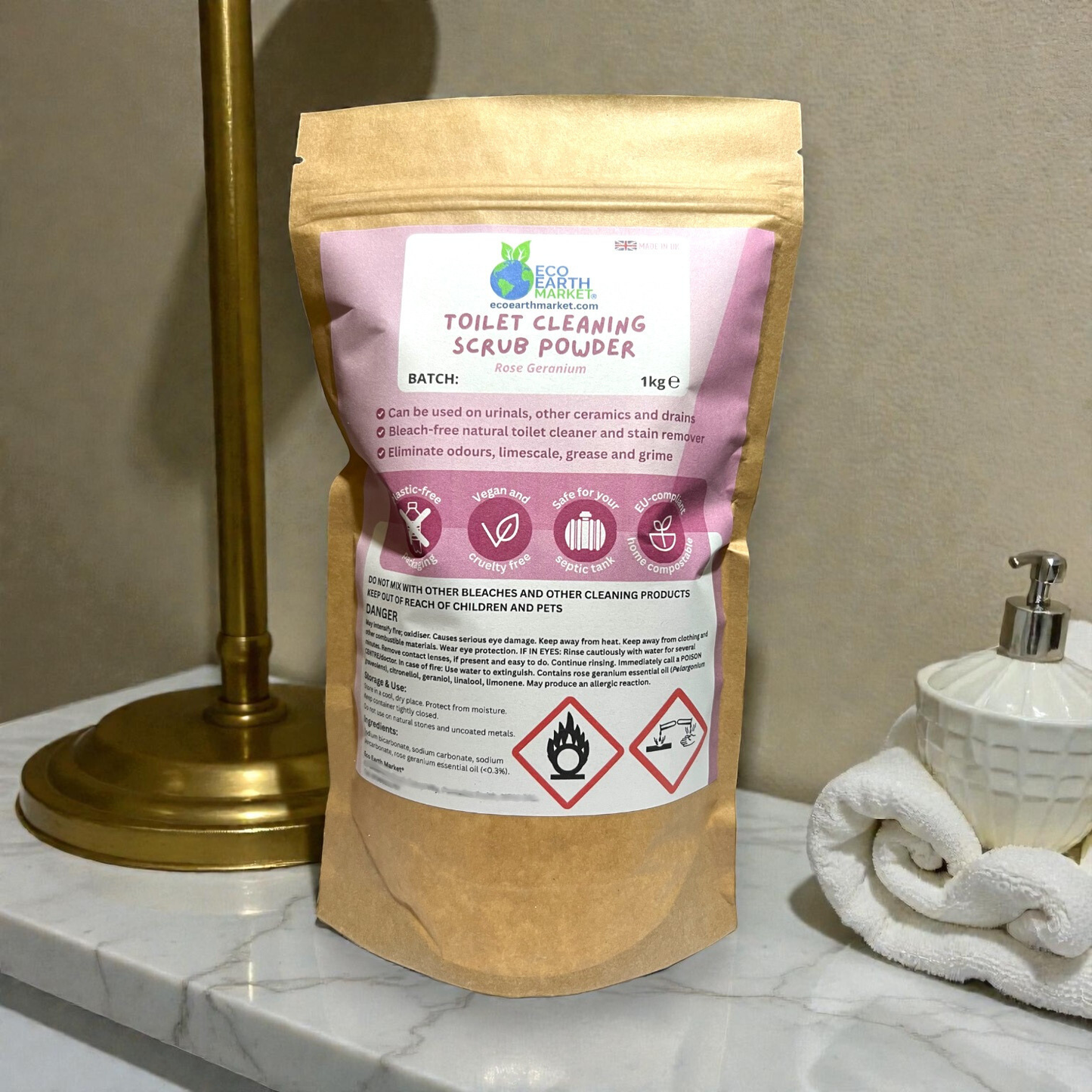 Rose Geranium Toilet Cleaning Scrub Powder 1kg