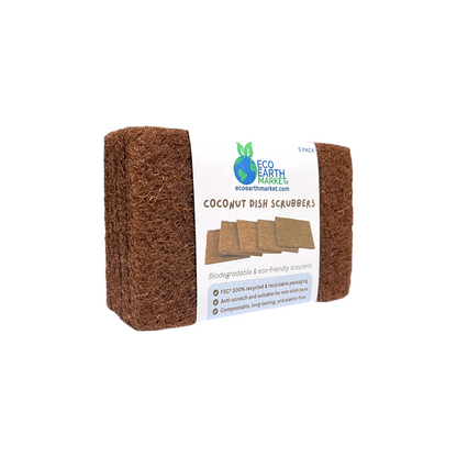 Coconut Dish Scrubbers - Pack of 5 Scourers