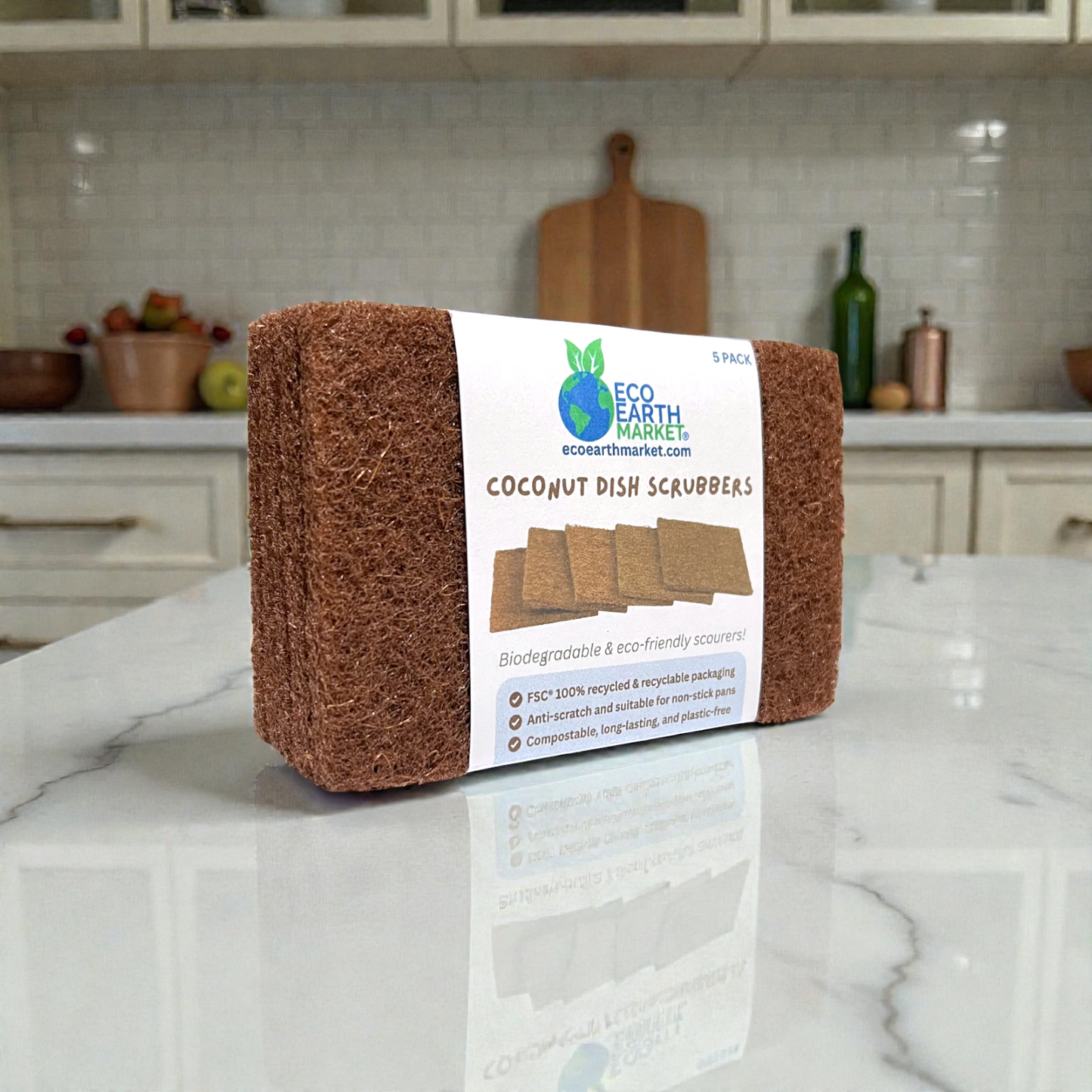 Coconut Dish Scrubbers - Pack of 5 Scourers
