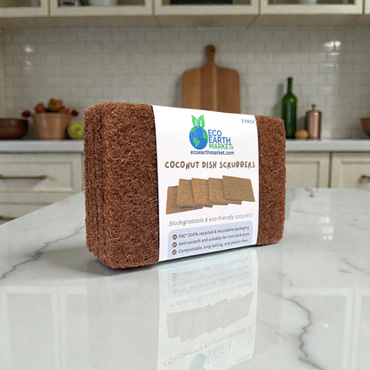 Coconut Dish Scrubbers - Pack of 5 Scourers