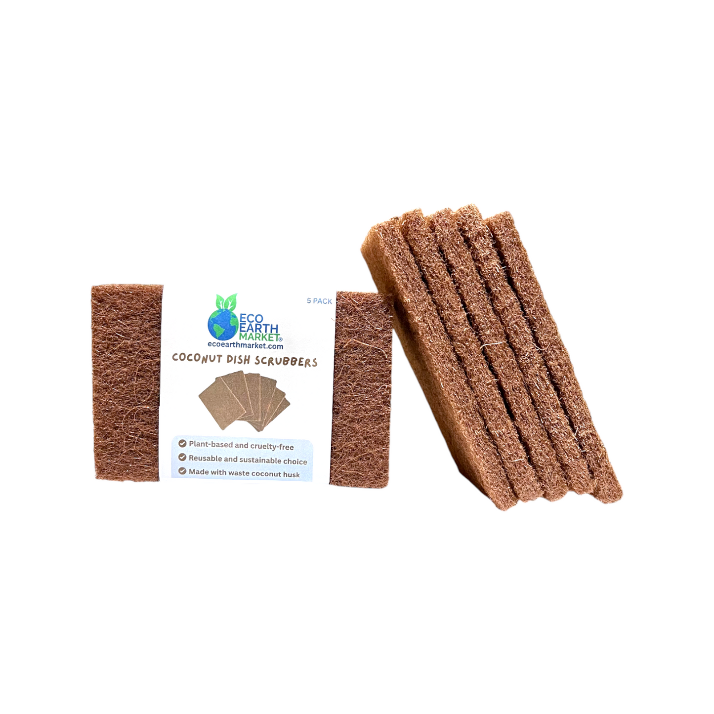 Coconut Dish Scrubbers - Pack of 5 Scourers