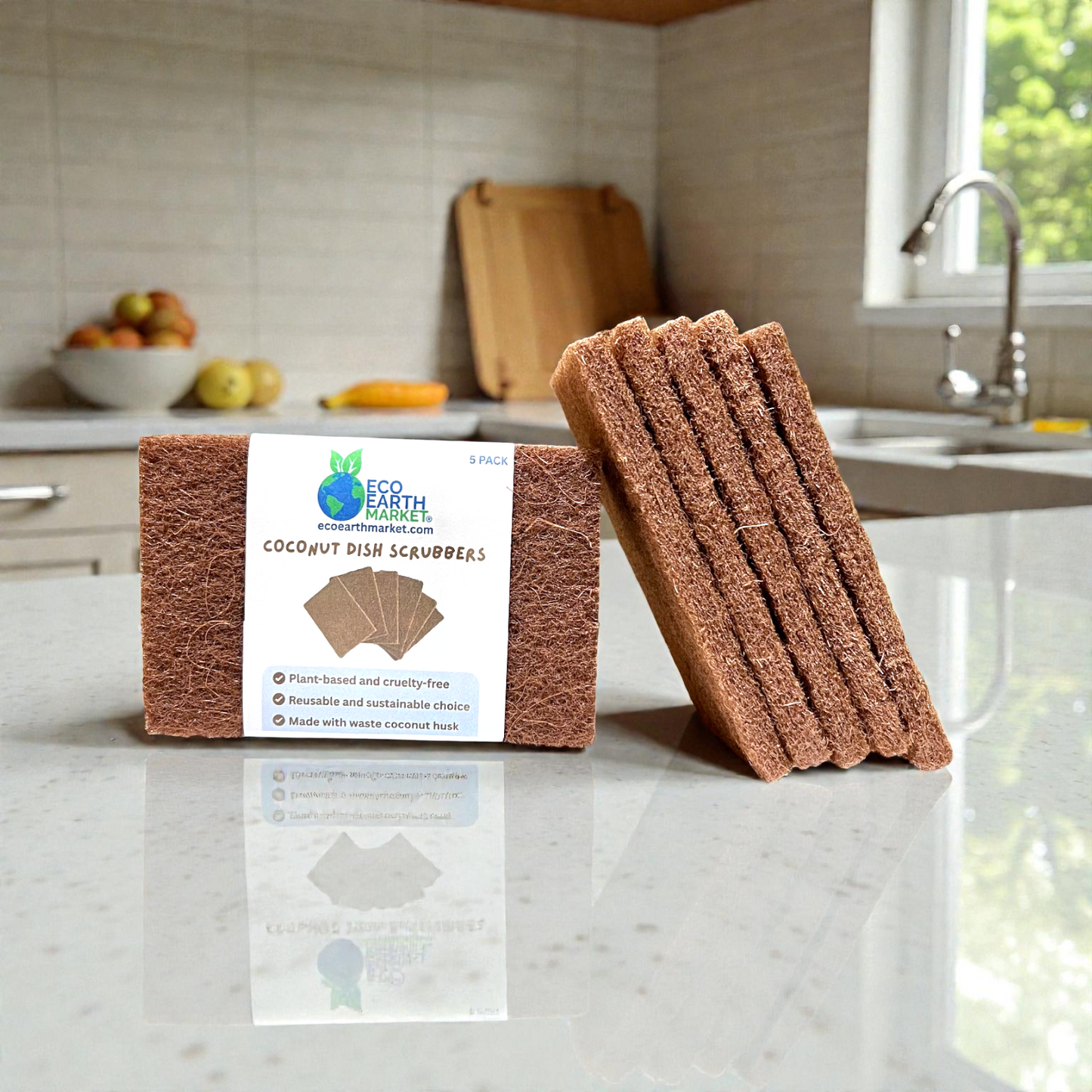Coconut Dish Scrubbers - Pack of 5 Scourers