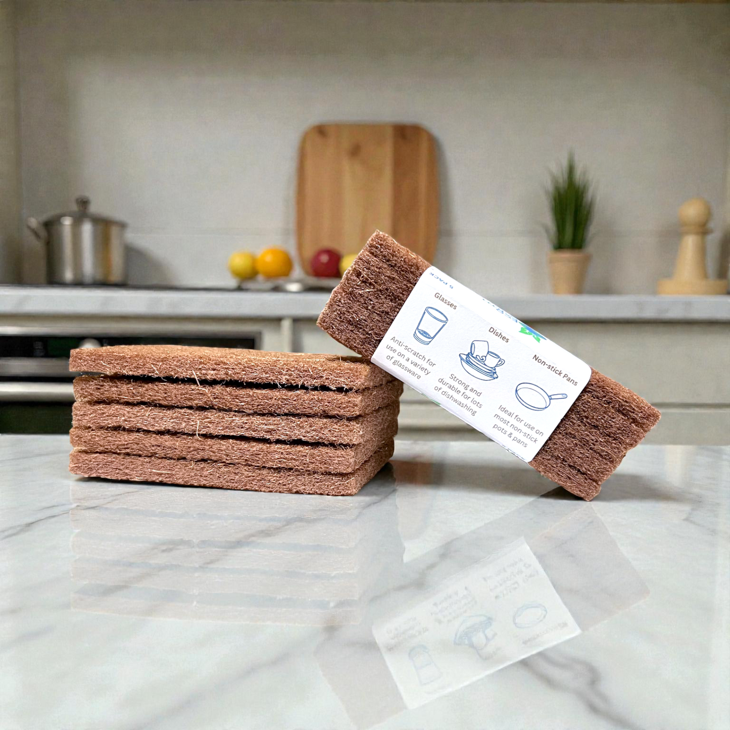 Coconut Dish Scrubbers - Pack of 5 Scourers