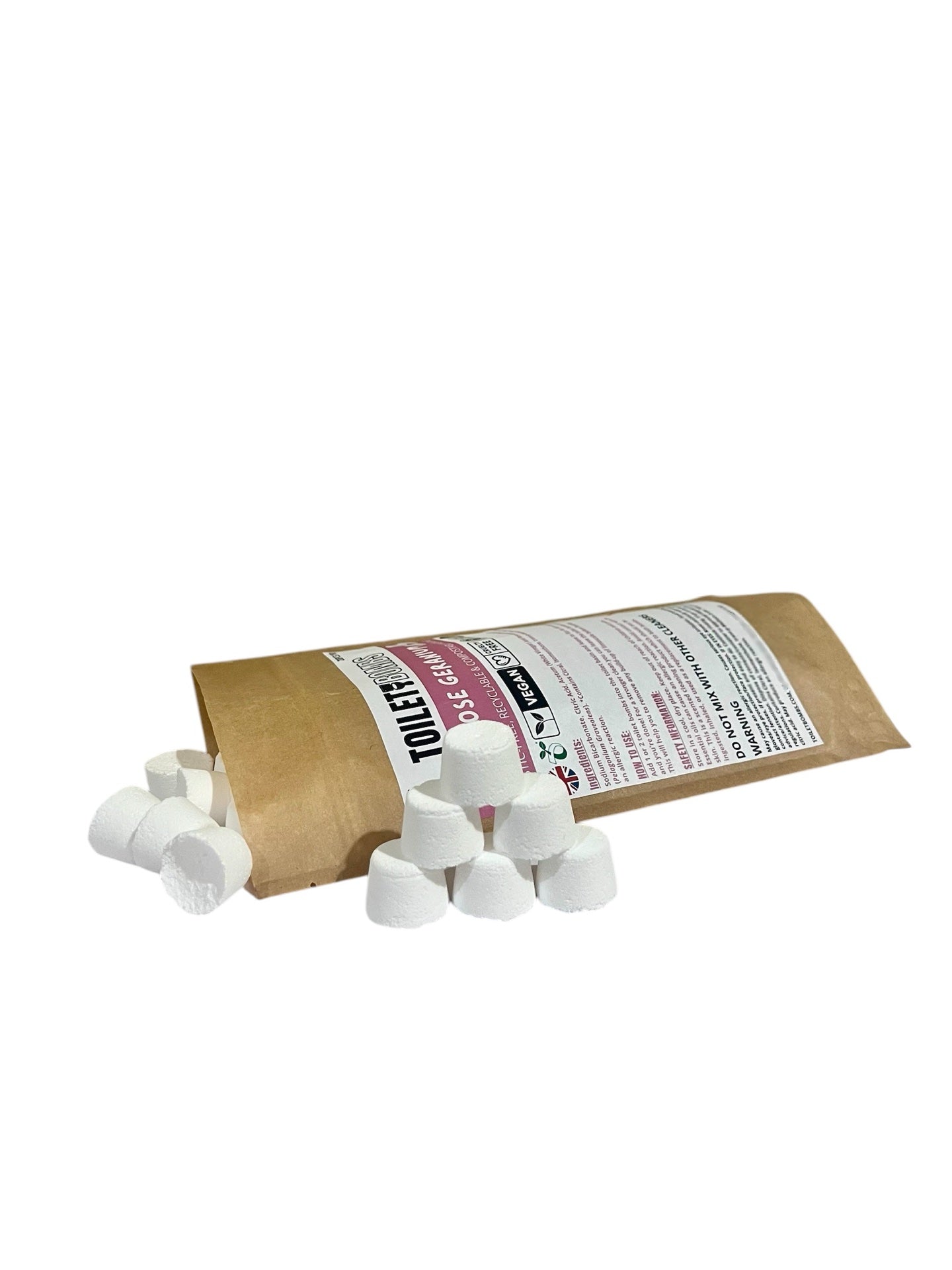 Rose Geranium Toilet Refresher Bombs - 20 Per Pack