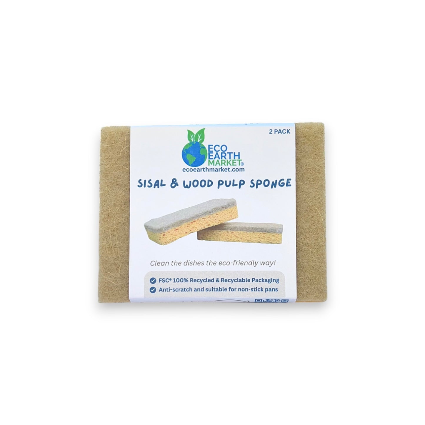 Sisal & Wood Pulp Sponge (2 Pack)