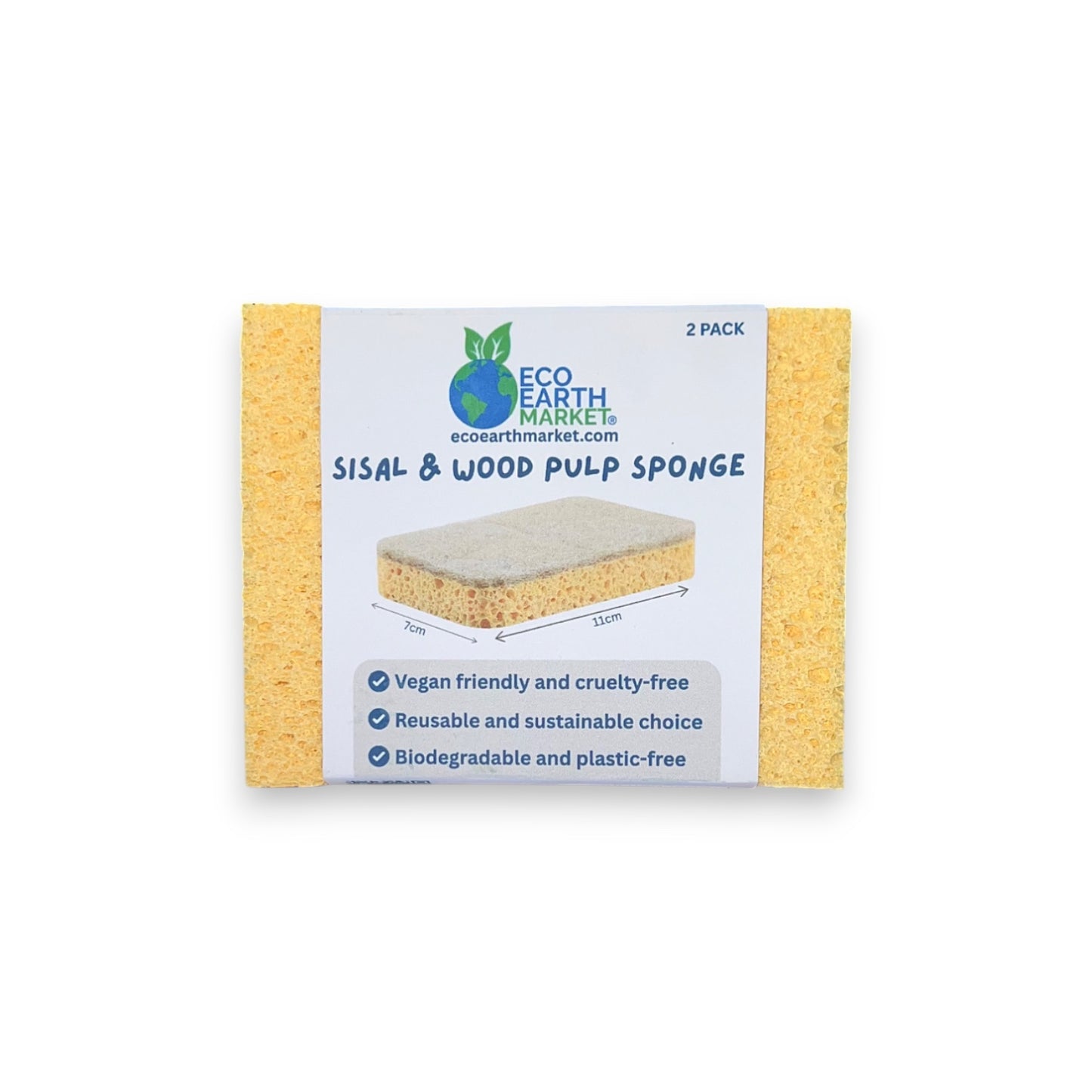 Sisal & Wood Pulp Sponge (2 Pack)