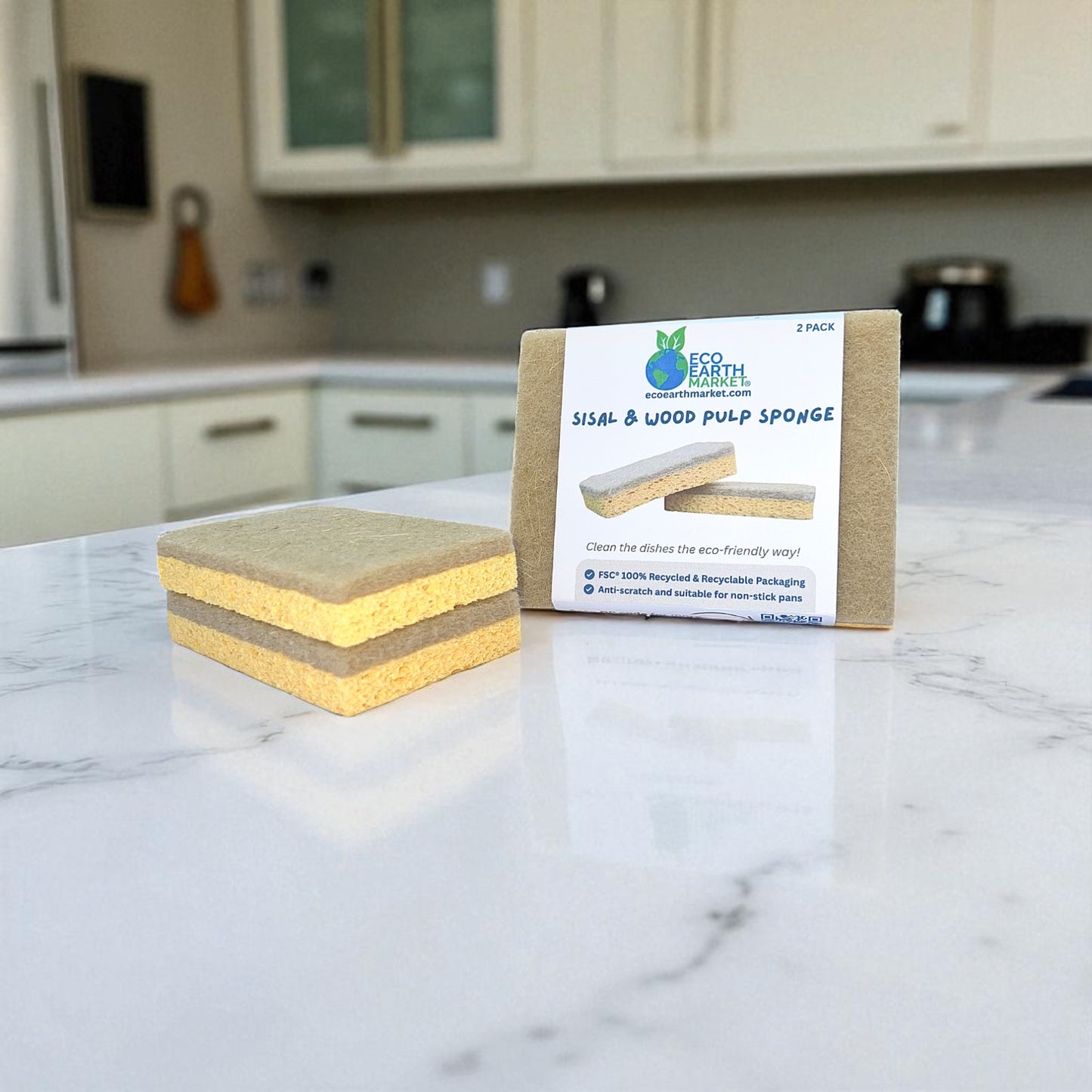 Sisal & Wood Pulp Sponge (2 Pack)
