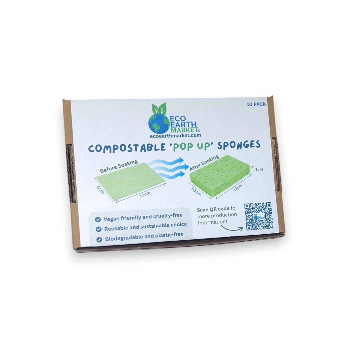 Compostable 'Pop Up' Sponges (10 Pack)