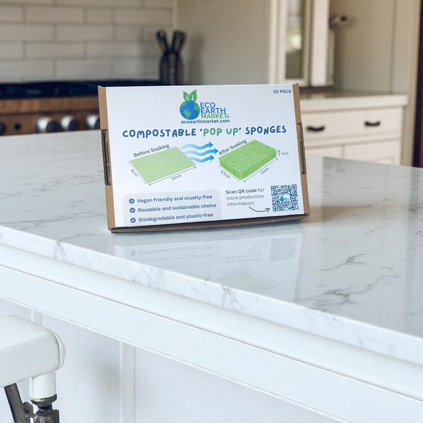 Compostable 'Pop Up' Sponges (10 Pack)