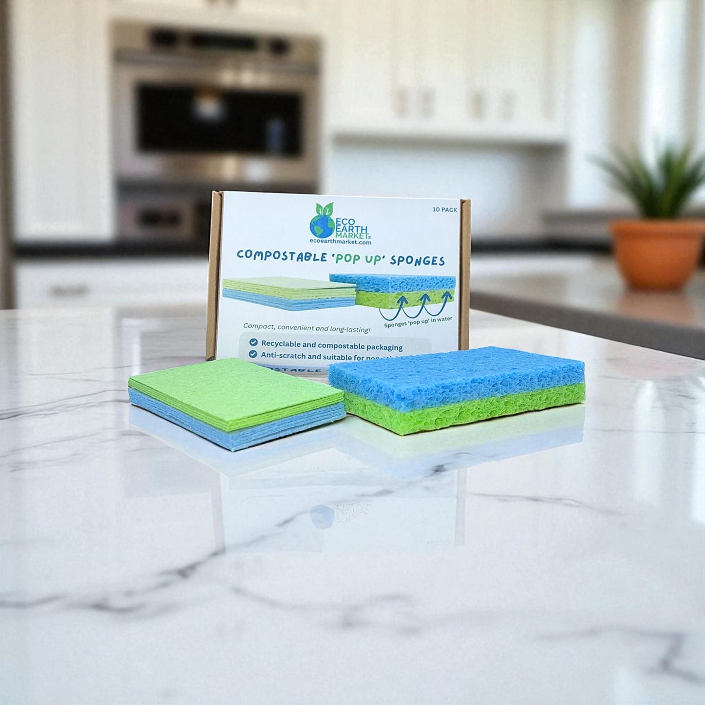 Compostable 'Pop Up' Sponges (10 Pack)