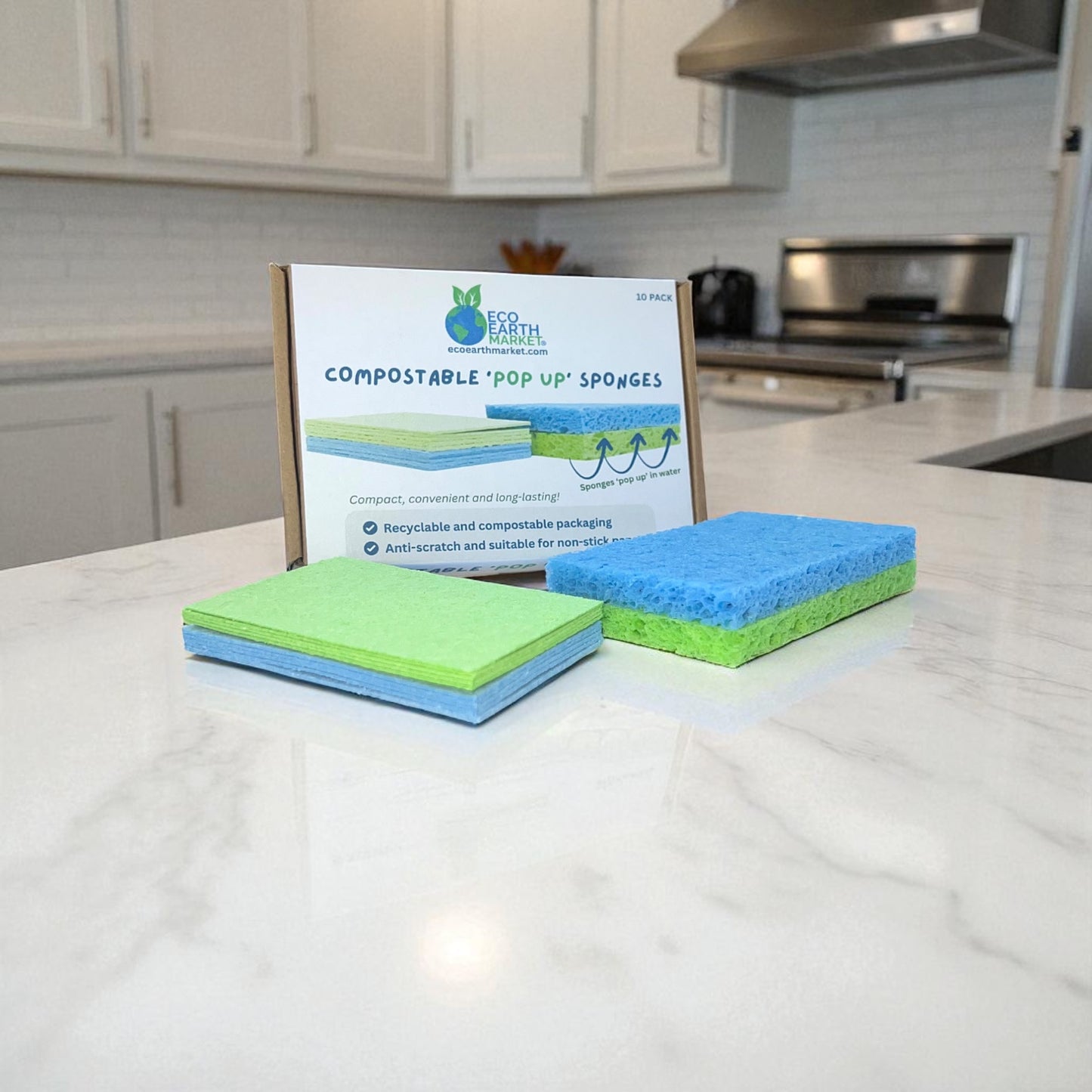Compostable 'Pop Up' Sponges (10 Pack)