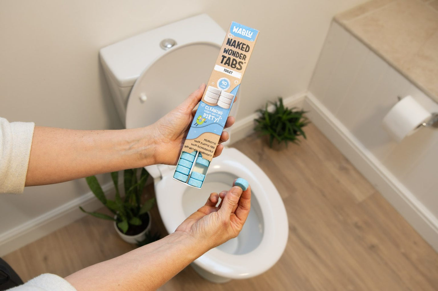 WABLU Naked Wonder Tabs® – Probiotic Toilet Tabs (40 Pack)