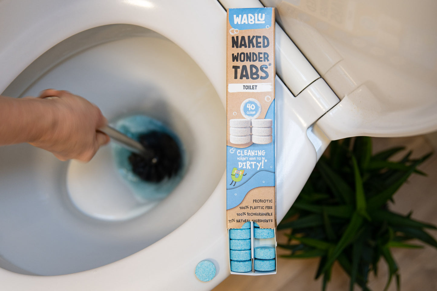 WABLU Naked Wonder Tabs® – Probiotic Toilet Tabs (40 Pack)