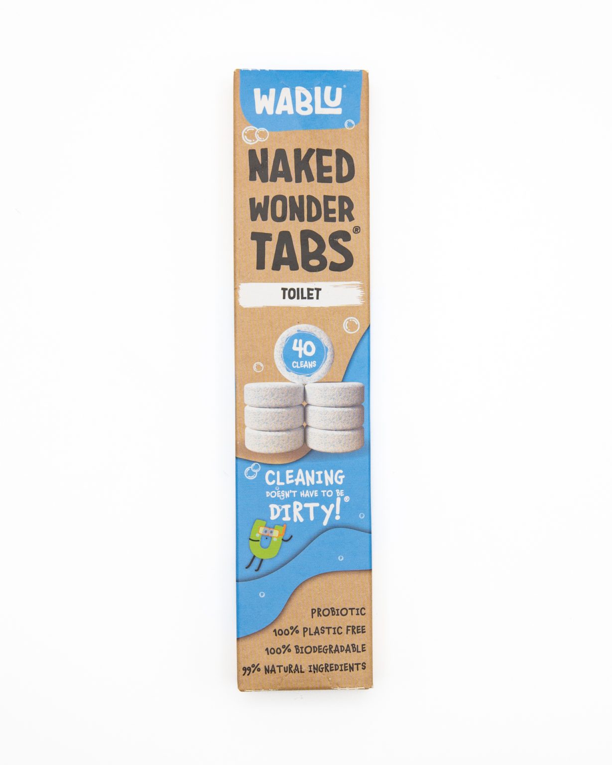 WABLU Naked Wonder Tabs® – Probiotic Toilet Tabs (40 Pack)