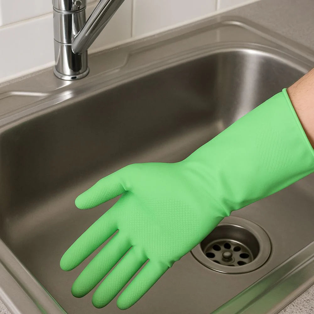 Eco-Friendly Natural Latex Reusable Rubber Gloves | Sizes S–XL