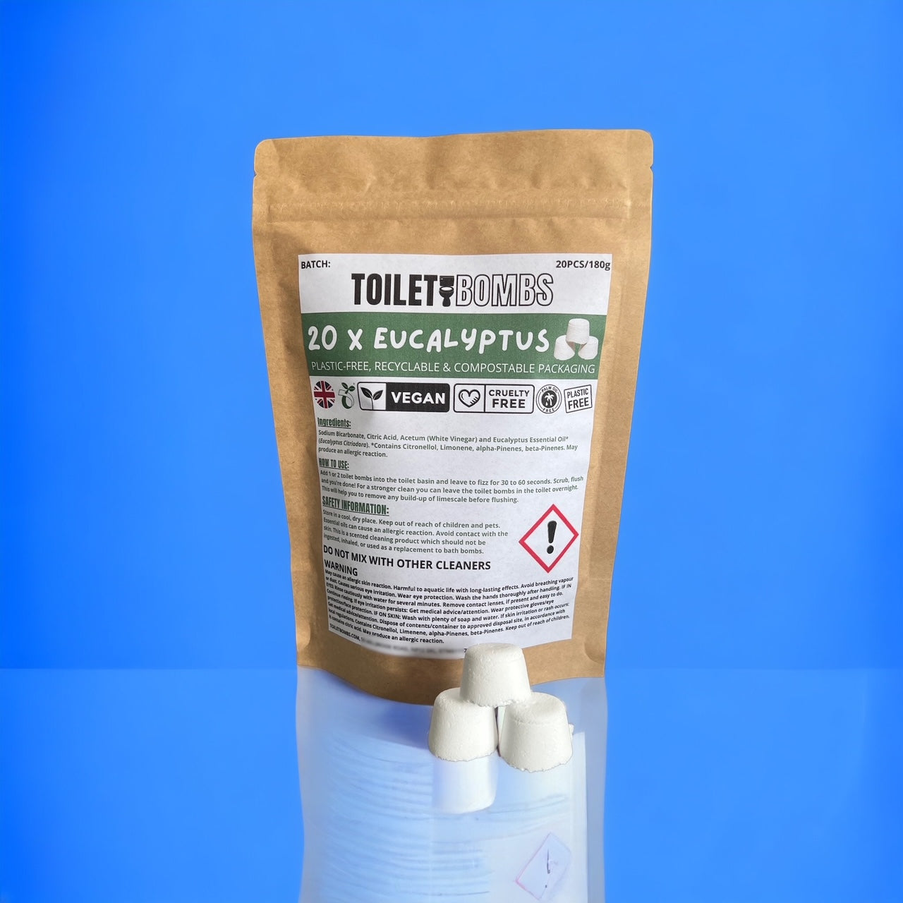 Eucalyptus Toilet Refresher Bombs - 20 Per Pack