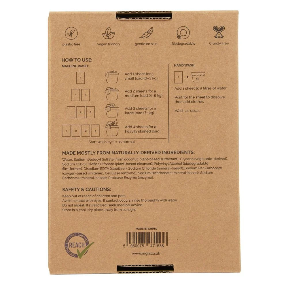 Bio Laundry Detergent Sheets | Enzyme-Powered Stain Remover | Fresh Scent (64 Sheets)