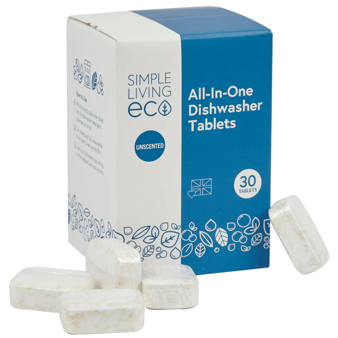 Simple Living Eco All‑In‑One Dishwasher Tablets (30 Tablets) | Unscented