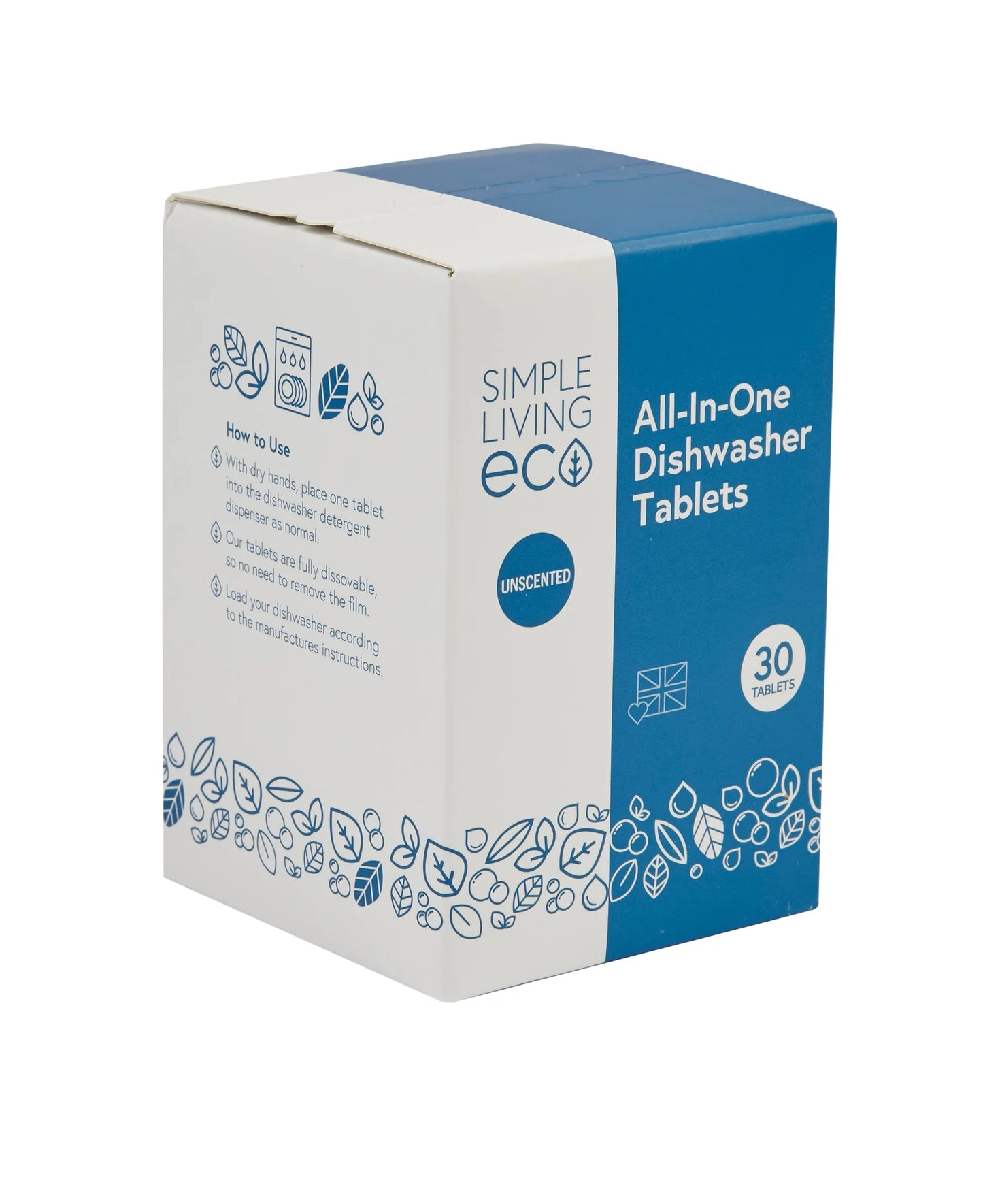 Simple Living Eco All‑In‑One Dishwasher Tablets (30 Tablets) | Unscented