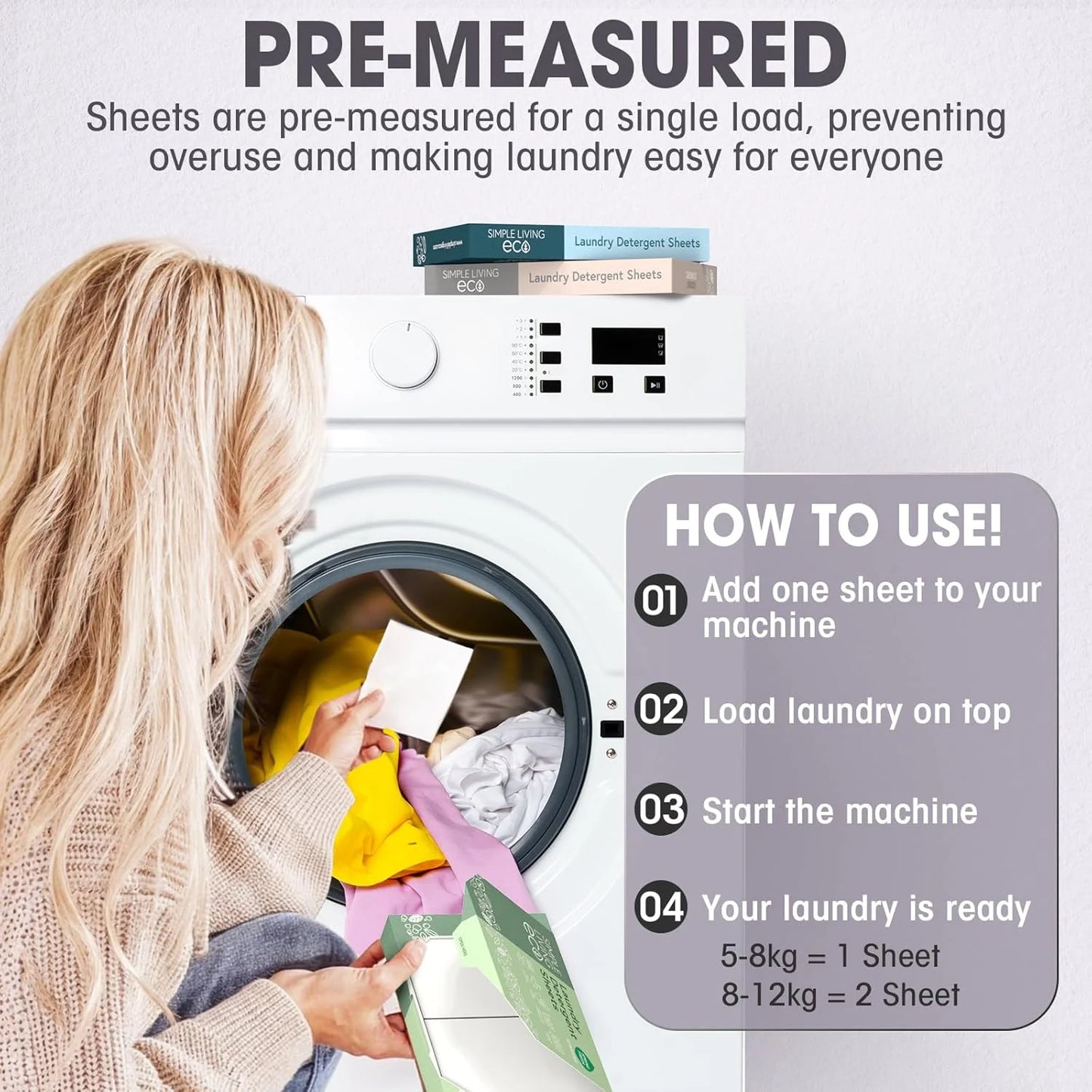 Non-Bio Laundry Detergent Sheets | Simple Living Eco (64 Washes)