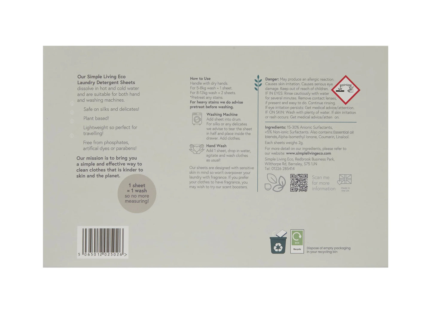 Non-Bio Laundry Detergent Sheets | Simple Living Eco (64 Washes)