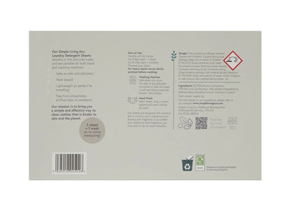 Non-Bio Laundry Detergent Sheets | Simple Living Eco (64 Washes)