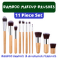 Bamboo Makeup Brushes (11 Piece Set)