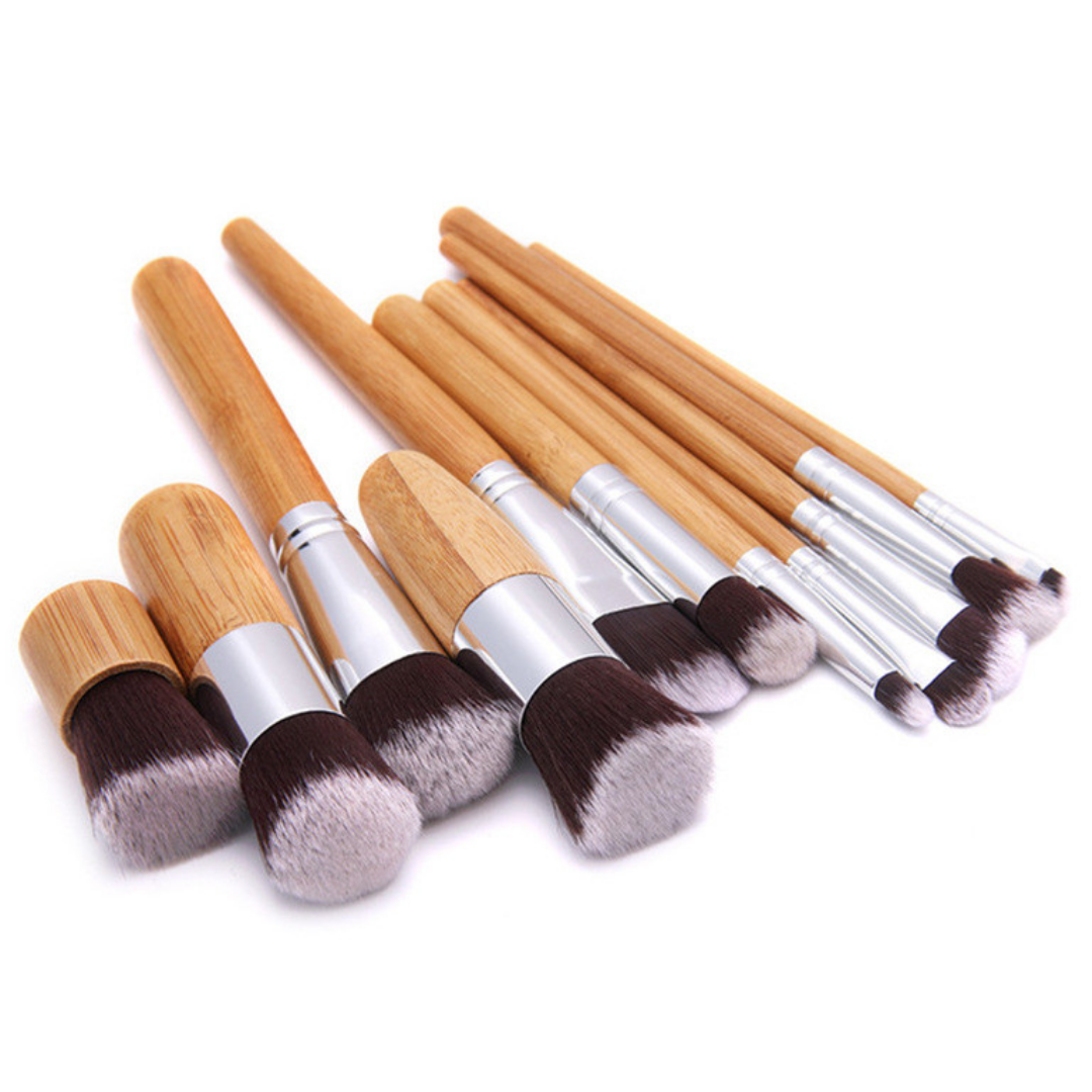Bamboo Makeup Brushes (11 Piece Set)