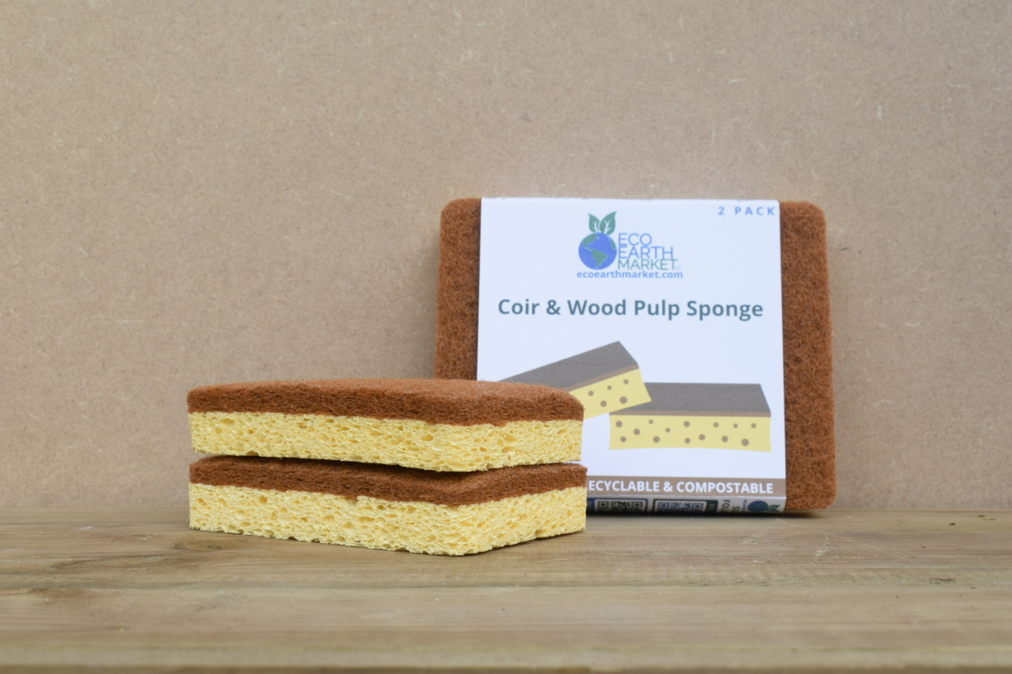 Coir & Wood Pulp Sponge (2 Pack)